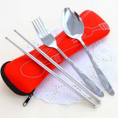 Travel 3x fork spoon portable bag