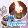 Rotating Lotus Cake Candle