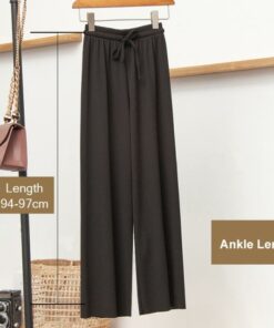 Ice Silk Wide Leg Pants Women