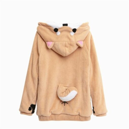 Shiba Inu Hooded Plush Sweater/Jacket