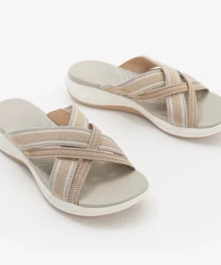 Stretch Cross Orthotic Slide Sandals