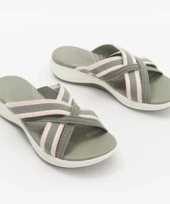 Stretch Cross Orthotic Slide Sandals