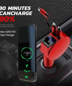 3-in-1 Retractable Fast Charging Car Adapter