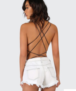 Back Drawstring Sexy Bandage Bodysuit