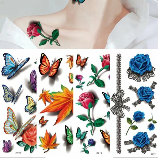 Trendy 3D Tattoo Stickers 50 PCS