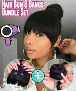 Bundle Hair Bun and Bangs Set