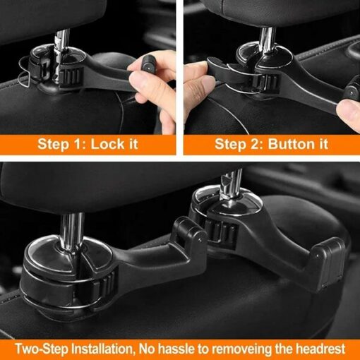 2 In 1 Car Seat Hooks For Purses And Bags With Phone Holder - Image 4