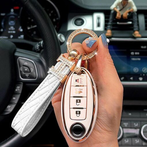 Nissan Car Key Case Rhinestones Keychain