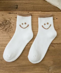 Lovely Smile Face Cotton Socks