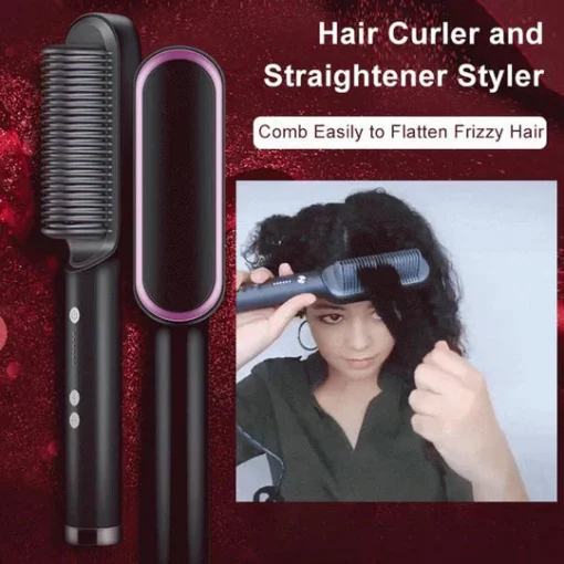 Anti Fuzzy Hair Straightener Brush - Image 2