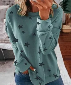 Oversized Long Sleeve Star T-Shirt