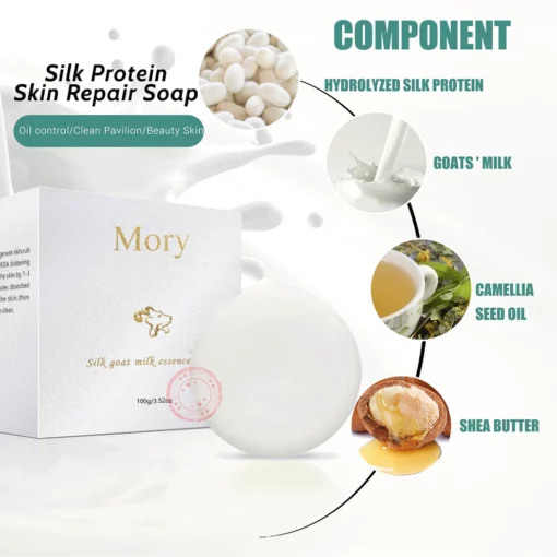 Mory Organic Silk Protein Handmade Soap For Face Body Facial - Image 2