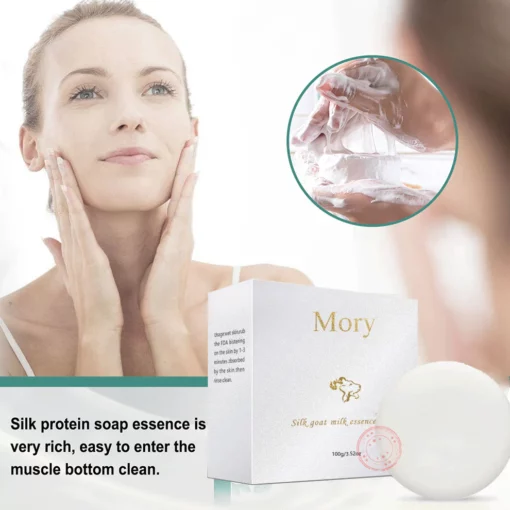 Mory Organic Silk Protein Handmade Soap For Face Body Facial - Image 5