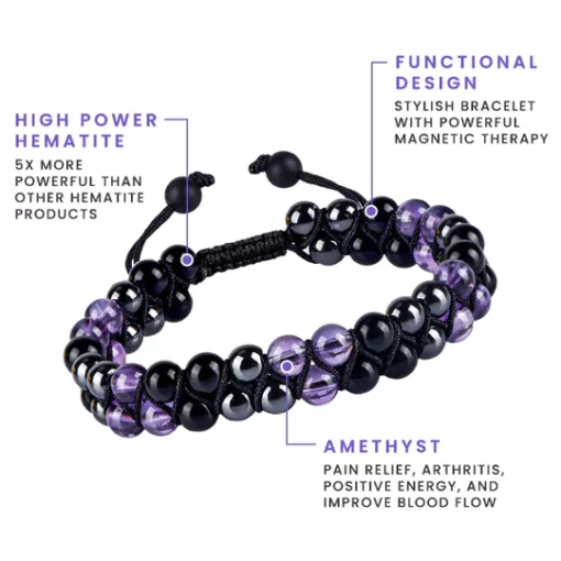 Metaphy DoubleAmethyst Beaded Bracelet - Image 3