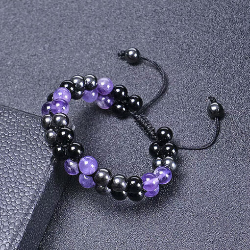 Metaphy DoubleAmethyst Beaded Bracelet - Image 4