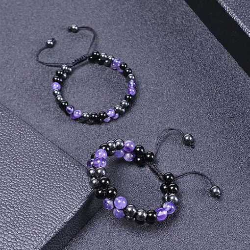 Metaphy DoubleAmethyst Beaded Bracelet - Image 2