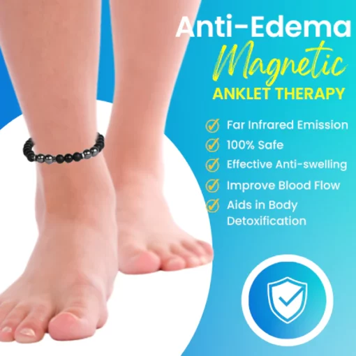 Anti-edema MagneticTherapy Obsidian Anklet - Image 2