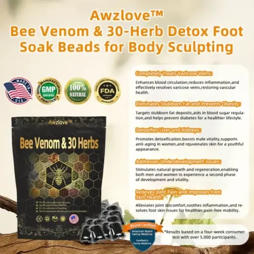 Awzlove™ Bee Venom & 30-Herb Detox Foot Soak Beads for Body Sculpting - Image 2