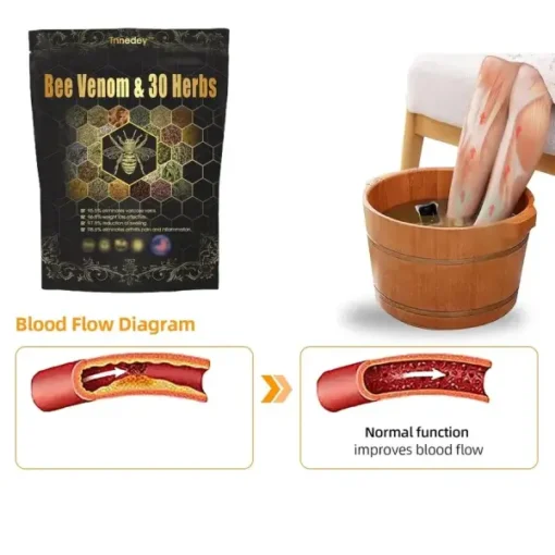 Bee Venom & 30-Herb Detox Foot Soak Beads for Body Sculpting - Image 8