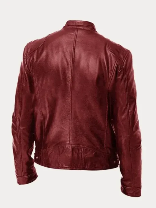 Biker Casual Zipper Leather Jacket - Image 13