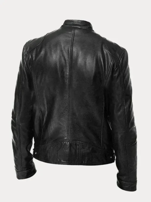 Biker Casual Zipper Leather Jacket - Image 14