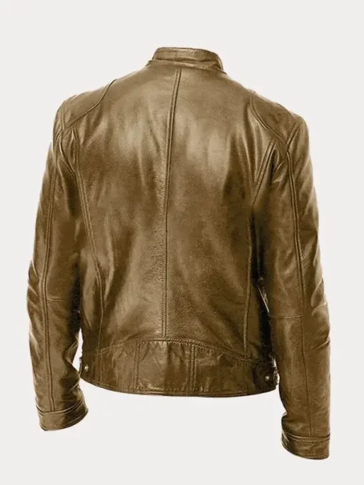 Biker Casual Zipper Leather Jacket - Image 15