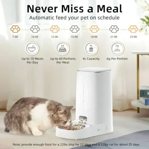 Never Miss a Mealtime with the 4L Automatic Pet Feeder - Image 3