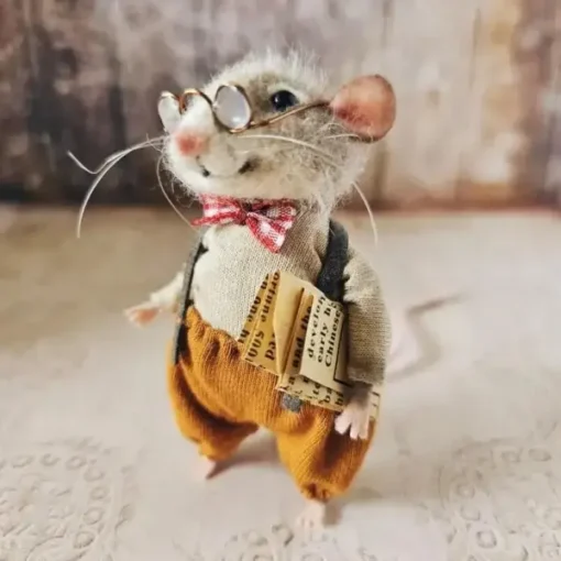 Stuart Little Handmade Cute Needle Felted Mouse - Image 6