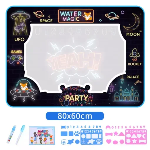 Water Doodle Mat - Aqua Painting Drawing Mat Mess Free Learning Toy Mat - Image 14