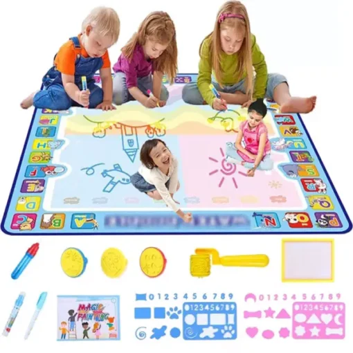 Water Doodle Mat - Aqua Painting Drawing Mat Mess Free Learning Toy Mat - Image 2