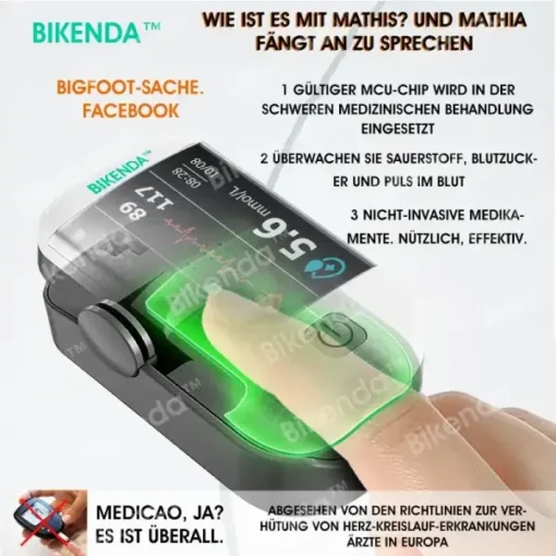 Bikenda™ Next-Generation Intelligent Multifunctional Non-Invasive Laser Blood Glucose Meter - Image 2