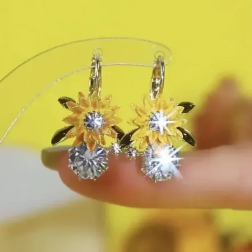 Histone™ Lymphatic Circulation Sunflower Germanium Earrings - Image 10