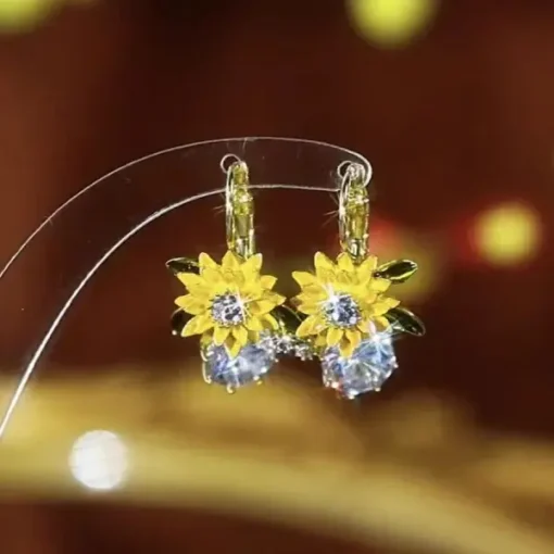 Histone™ Lymphatic Circulation Sunflower Germanium Earrings - Image 12