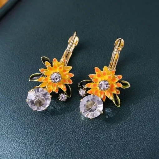 Histone™ Lymphatic Circulation Sunflower Germanium Earrings - Image 13