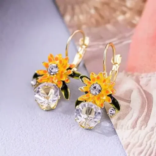 Histone™ Lymphatic Circulation Sunflower Germanium Earrings - Image 14