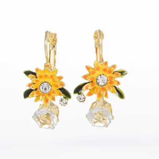 Histone™ Lymphatic Circulation Sunflower Germanium Earrings - Image 15