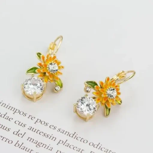 Histone™ Lymphatic Circulation Sunflower Germanium Earrings - Image 17