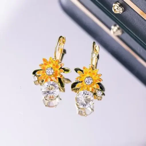 Histone™ Lymphatic Circulation Sunflower Germanium Earrings - Image 2