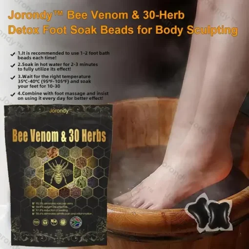 Jorondy® Bee Venom and 30 Herbs Detox Foot Bath Beads for Detoxification - Image 9