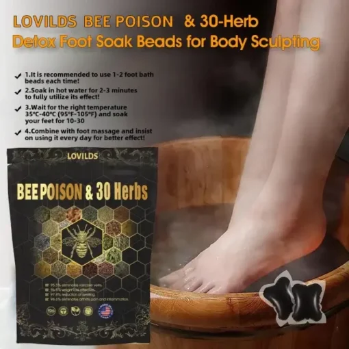 LOVILDS® Bee Poison & 30-Herb Detox Foot Soak Beads for Body Sculpting - Image 15